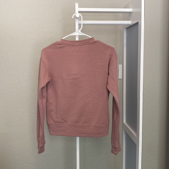 Garage Dusty Rose Lace Up Long Sleeve Sweatshirt - Picture 2 of 6